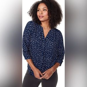 NYDJ 3/4 Sleeve Pintuck Blouse - Ladies M - VGUC